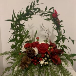 Winter Cardinal Floral Wreath